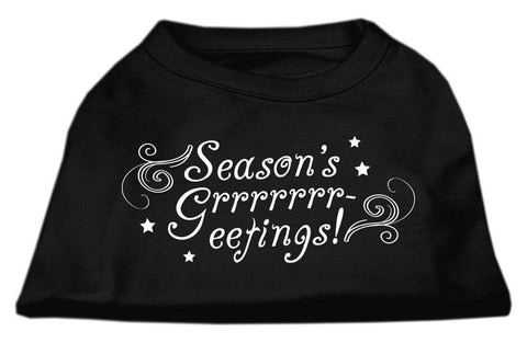 Seasons Greetings Screen Print Shirt Black L (14)