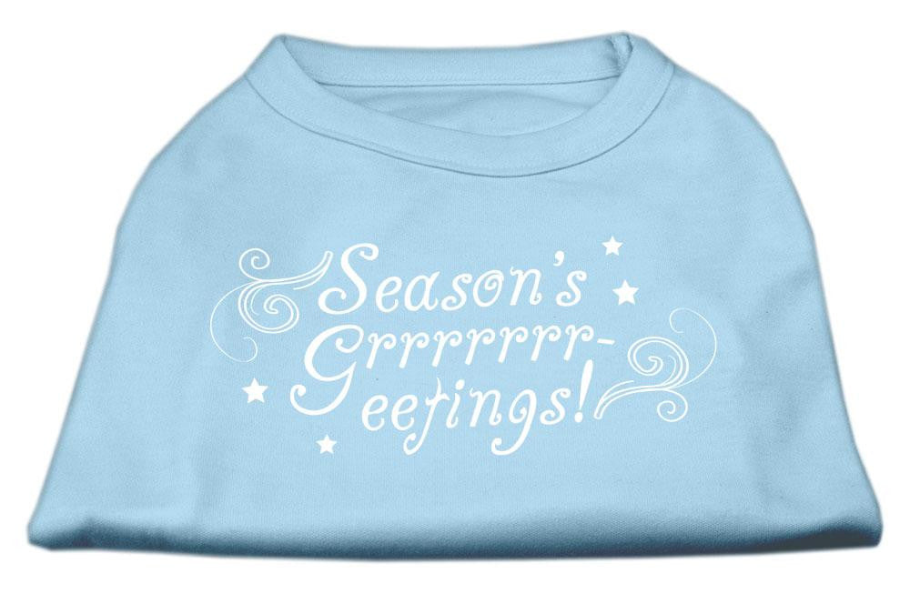 Seasons Greetings Screen Print Shirt Baby Blue XXXL(20)