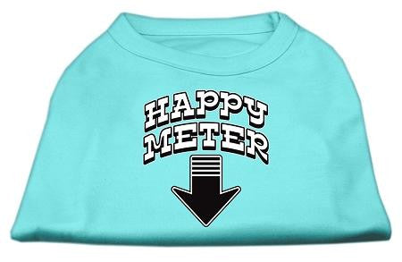 Happy Meter Screen Printed Dog Shirt Aqua Lg (14)