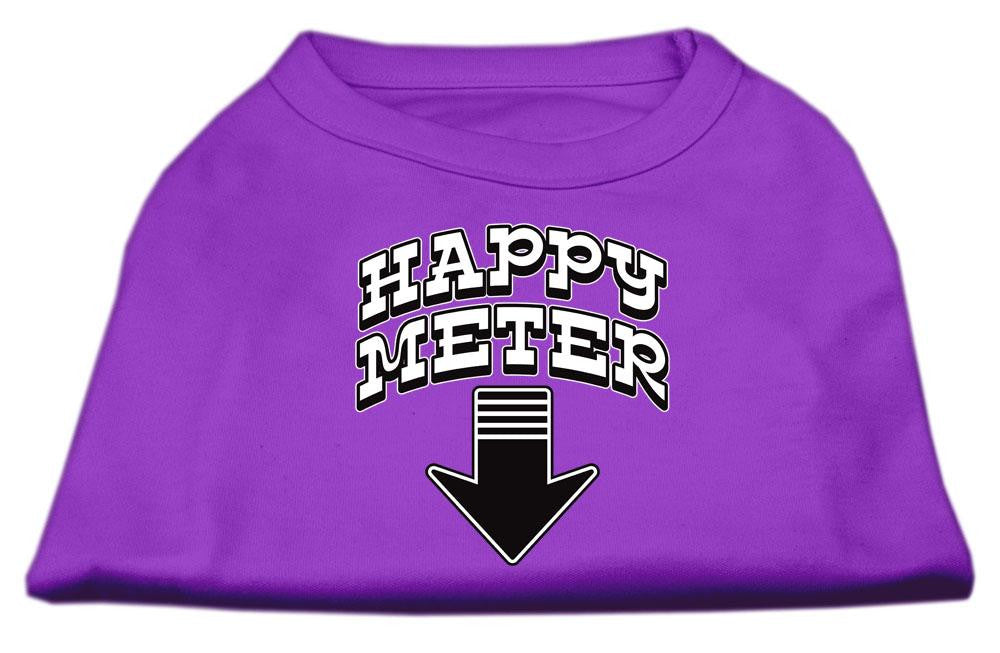 Happy Meter Screen Printed Dog Shirt Purple XL (16)