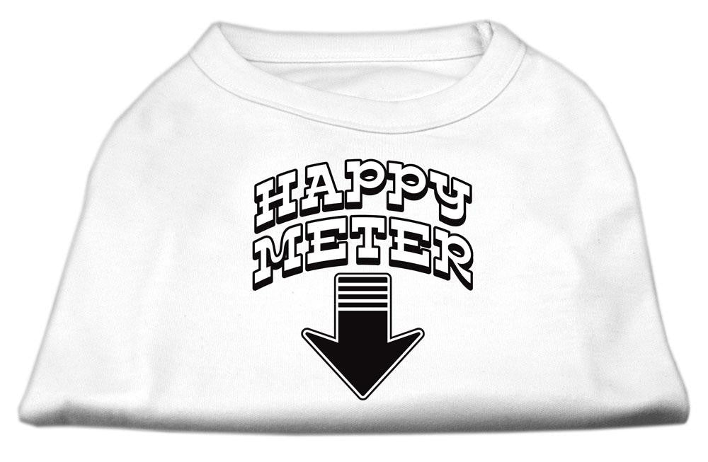 Happy Meter Screen Printed Dog Shirt White XXL (18)