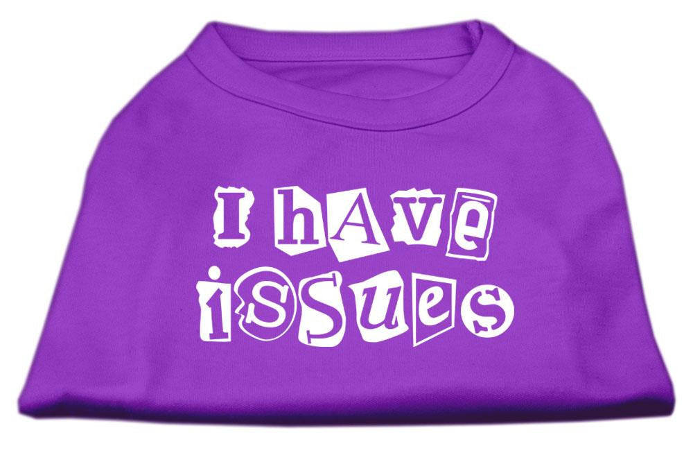 I Have Issues Screen Printed Dog Shirt  Purple Sm (10)