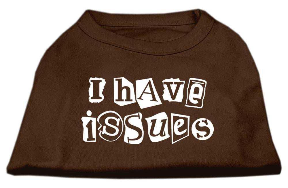 I Have Issues Screen Printed Dog Shirt Brown XL (16)