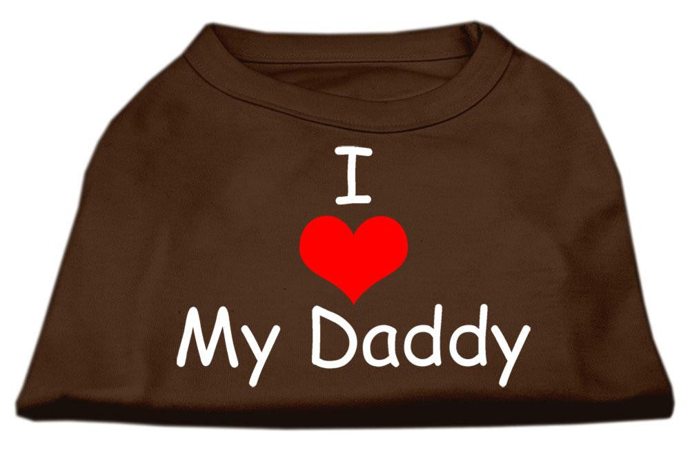 I Love My Daddy Screen Print Shirts Brown XS (8)