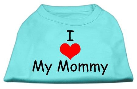 I Love My Mommy Screen Print Shirts Aqua XS (8)