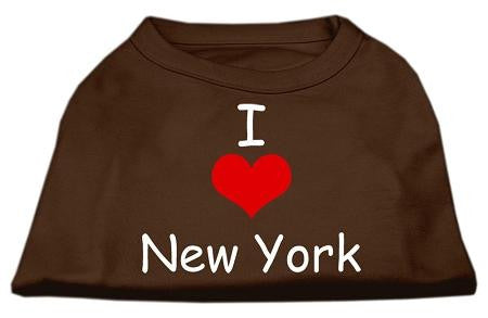 I Love New York Screen Print Shirts Brown Lg (14)