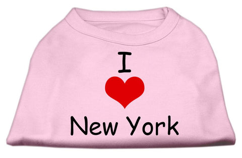 I Love New York Screen Print Shirts Pink Lg (14)