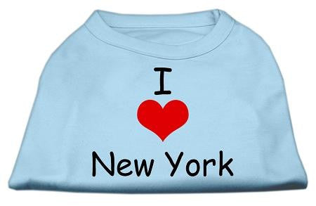 I Love New York Screen Print Shirts Baby Blue XS (8)