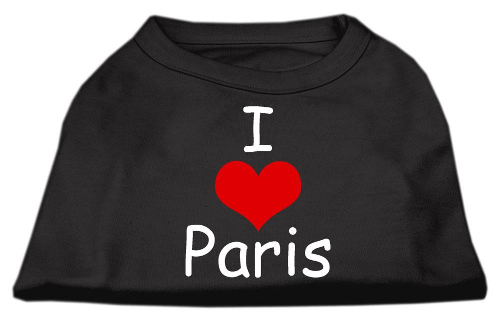 I Love Paris Screen Print Shirts Black  Lg (14)