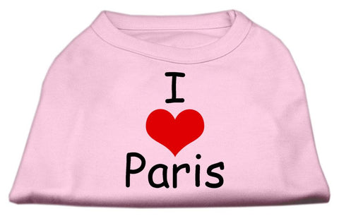 I Love Paris Screen Print Shirts Pink Lg (14)