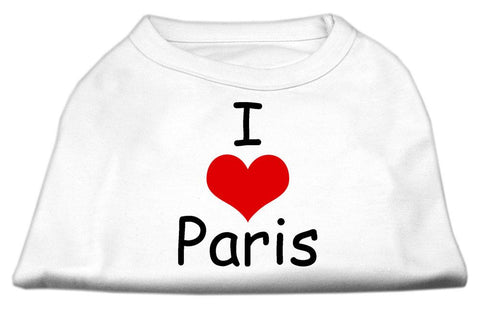 I Love Paris Screen Print Shirts White Lg (14)