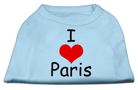 I Love Paris Screen Print Shirts Baby Blue XS (8)