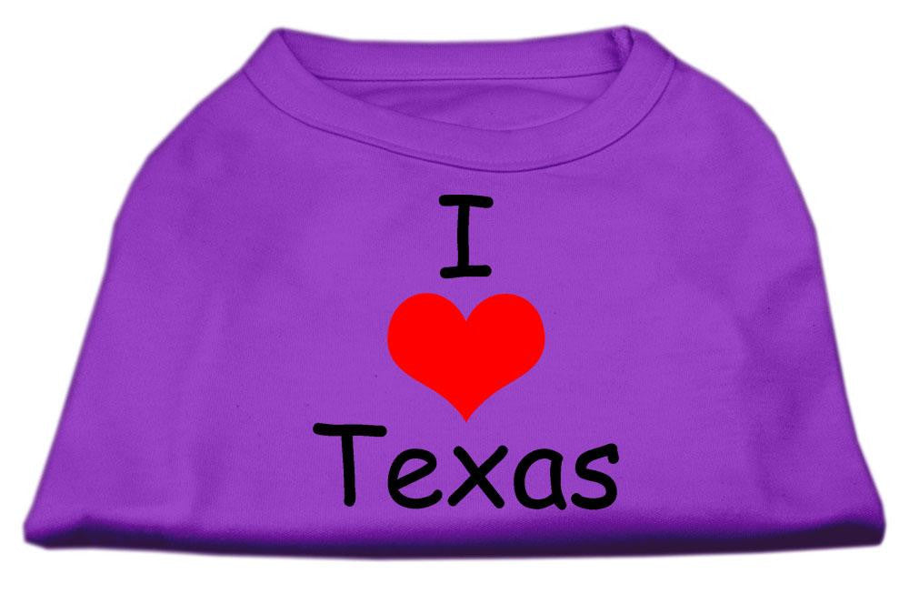 I Love Texas Screen Print Shirts Purple Med (12)