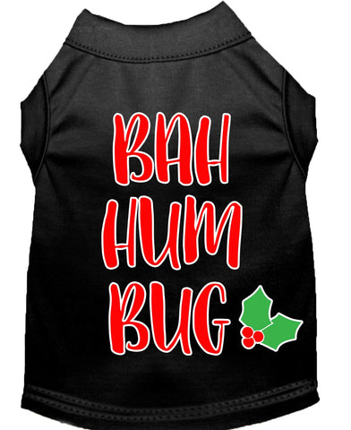 Bah Humbug Screen Print Dog Shirt Black Lg