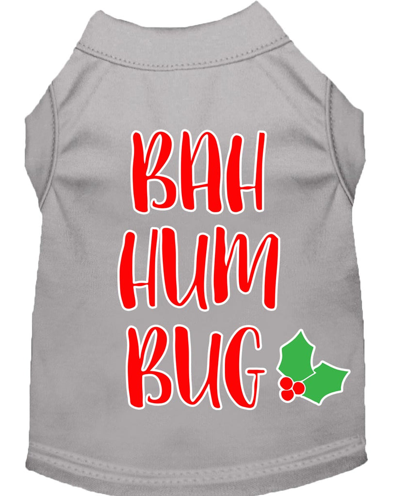 Bah Humbug Screen Print Dog Shirt Grey Xxl