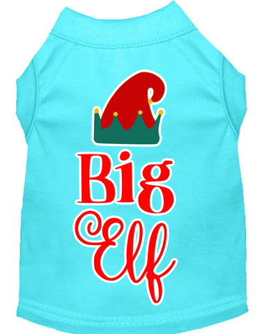 Big Elf Screen Print Dog Shirt Aqua Lg