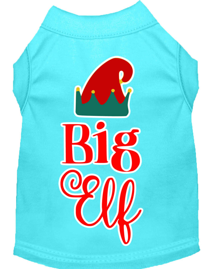 Big Elf Screen Print Dog Shirt Aqua Sm