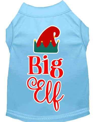 Big Elf Screen Print Dog Shirt Baby Blue Xl