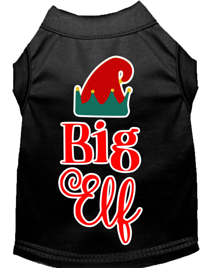 Big Elf Screen Print Dog Shirt Black Med