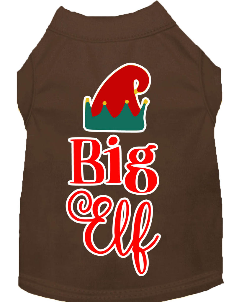 Big Elf Screen Print Dog Shirt Brown Xl