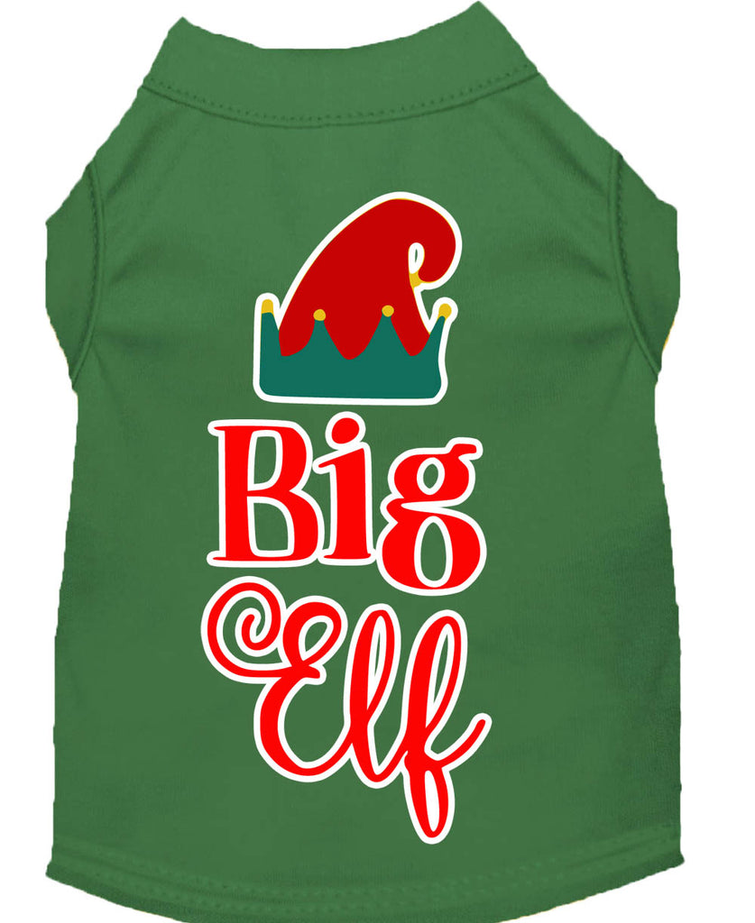 Big Elf Screen Print Dog Shirt Green Lg