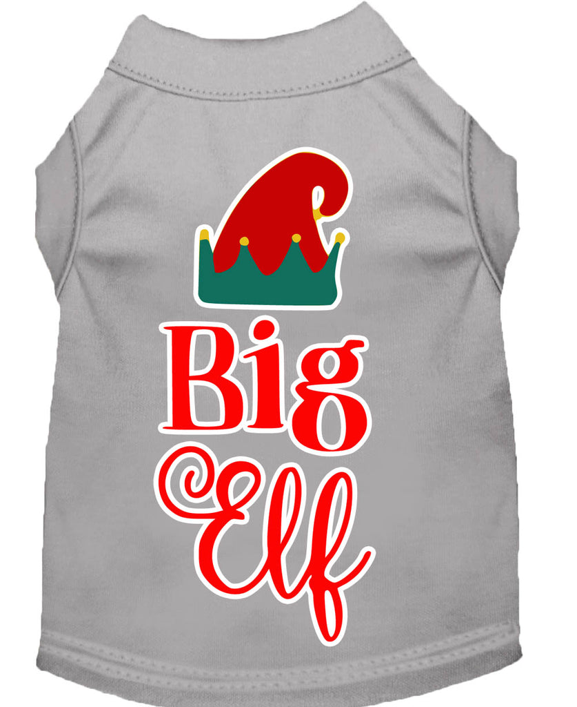 Big Elf Screen Print Dog Shirt Grey Lg