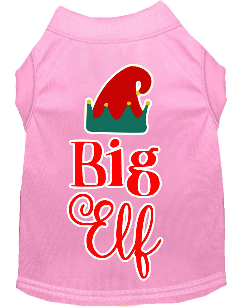 Big Elf Screen Print Dog Shirt Light Pink Lg