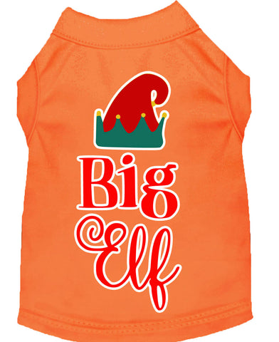 Big Elf Screen Print Dog Shirt Orange Lg