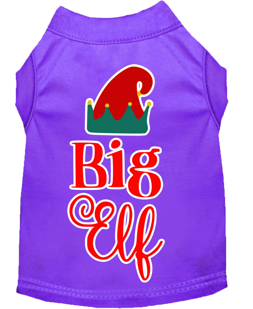 Big Elf Screen Print Dog Shirt Purple Xs