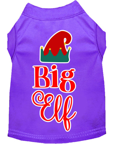 Big Elf Screen Print Dog Shirt Purple Xxxl