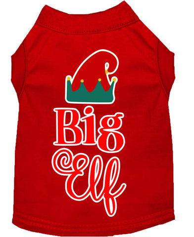 Big Elf Screen Print Dog Shirt Red Xs