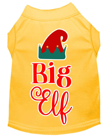 Big Elf Screen Print Dog Shirt Yellow Sm