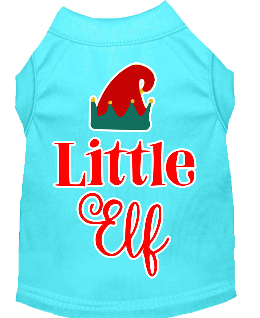 Little Elf Screen Print Dog Shirt Aqua Xxxl