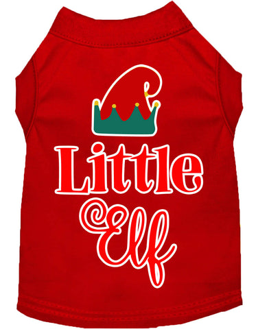 Little Elf Screen Print Dog Shirt Red Xxl