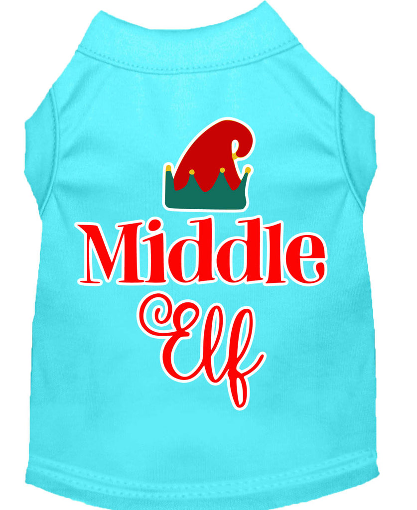 Middle Elf Screen Print Dog Shirt Aqua Med