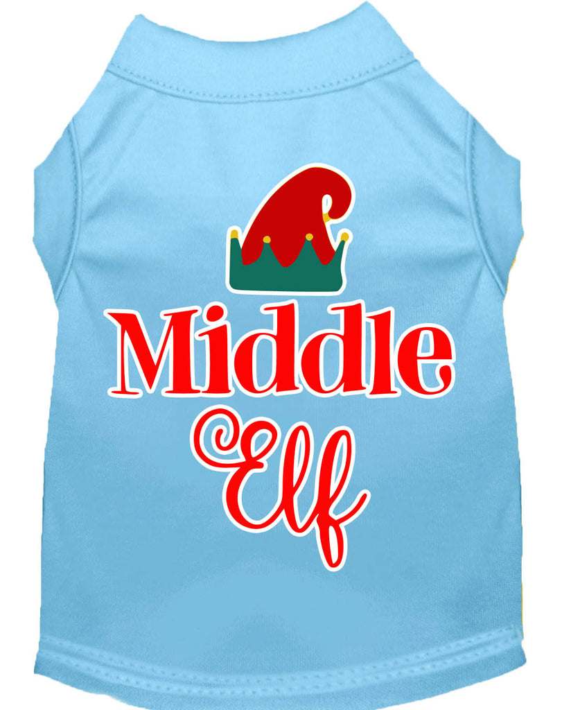 Middle Elf Screen Print Dog Shirt Baby Blue Sm