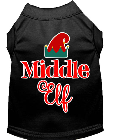 Middle Elf Screen Print Dog Shirt Black Lg