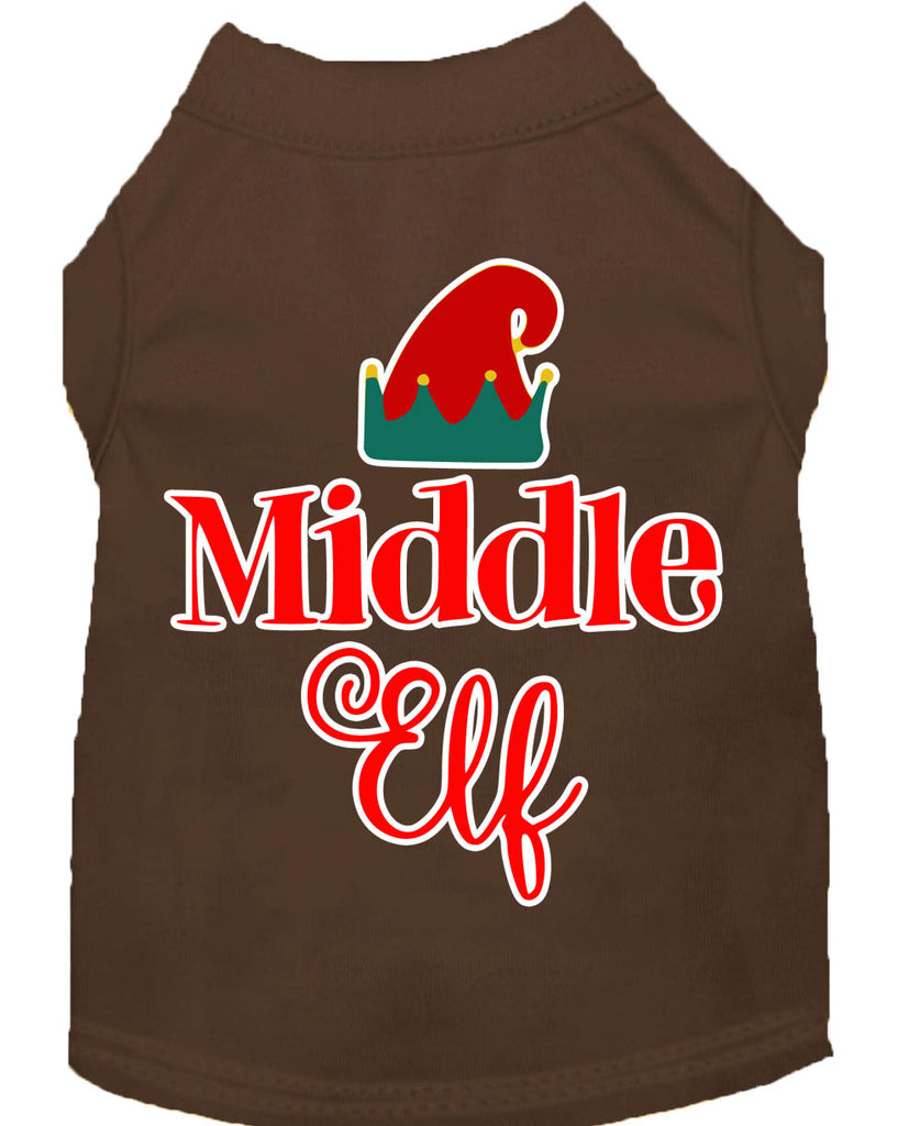 Middle Elf Screen Print Dog Shirt Brown Xl