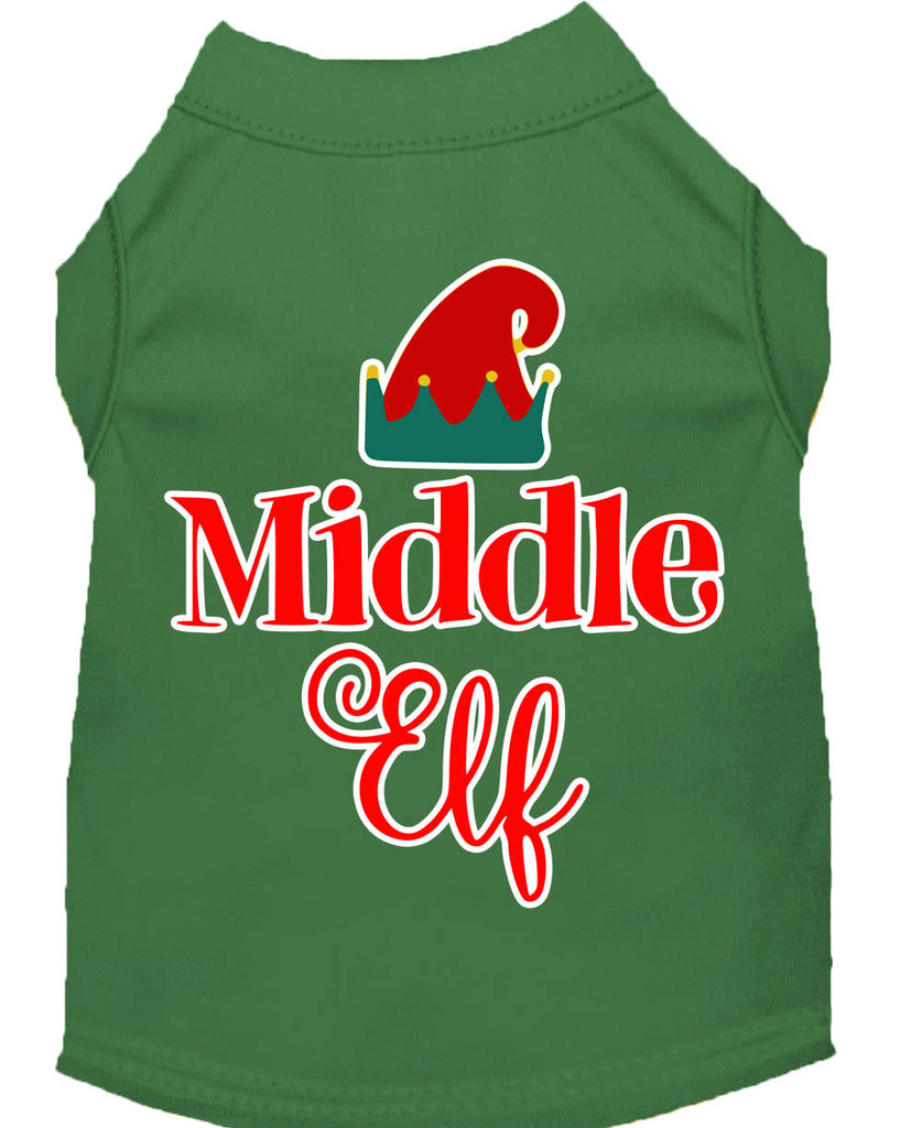 Middle Elf Screen Print Dog Shirt Green Xs