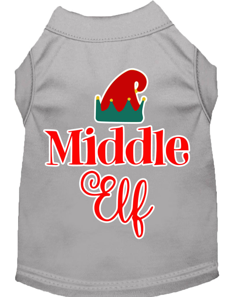 Middle Elf Screen Print Dog Shirt Grey Lg