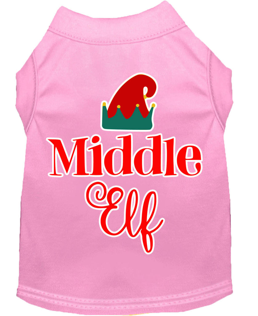 Middle Elf Screen Print Dog Shirt Light Pink Med