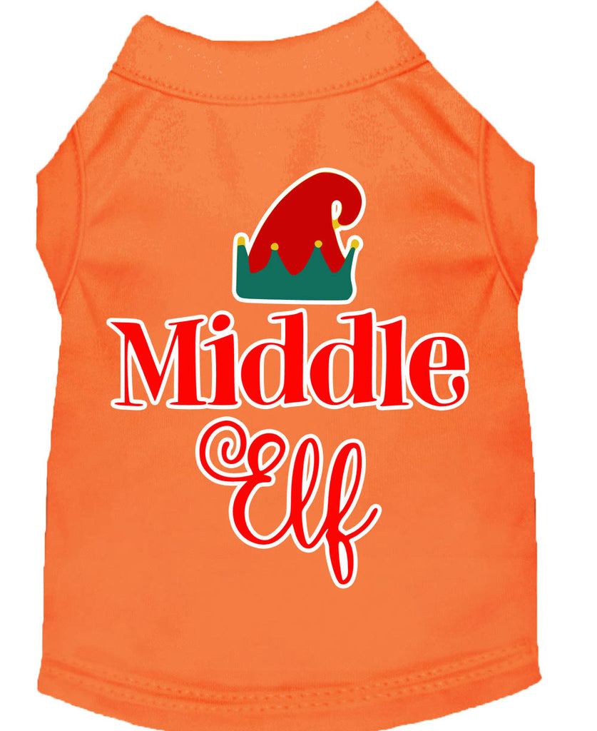 Middle Elf Screen Print Dog Shirt Orange Lg