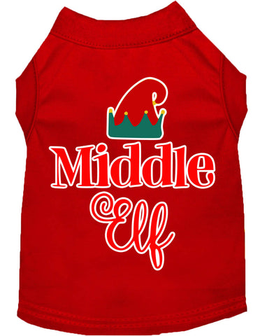 Middle Elf Screen Print Dog Shirt Red Sm