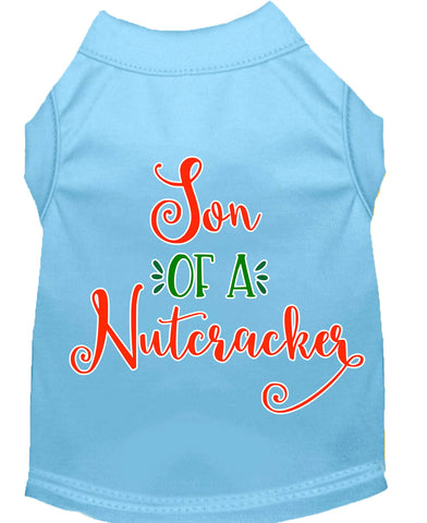 Son Of A Nutcracker Screen Print Dog Shirt Baby Blue Sm