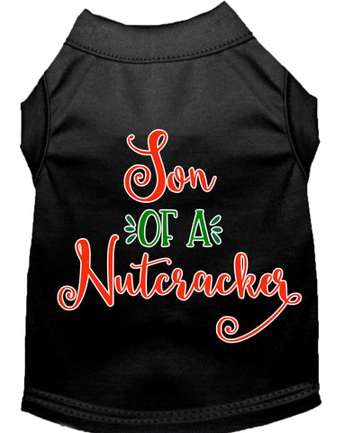 Son Of A Nutcracker Screen Print Dog Shirt Black Xs