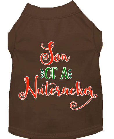 Son Of A Nutcracker Screen Print Dog Shirt Brown Lg