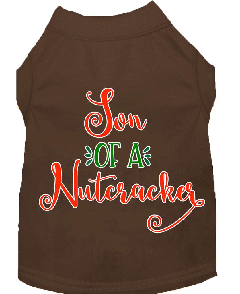 Son Of A Nutcracker Screen Print Dog Shirt Brown Sm