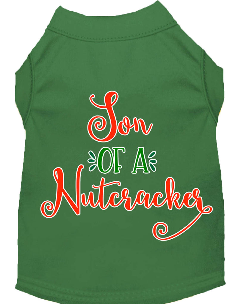 Son Of A Nutcracker Screen Print Dog Shirt Green Xs