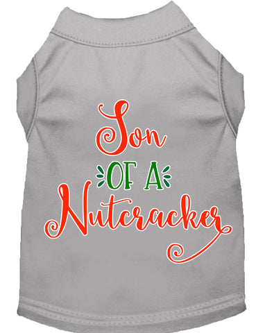 Son Of A Nutcracker Screen Print Dog Shirt Grey Lg