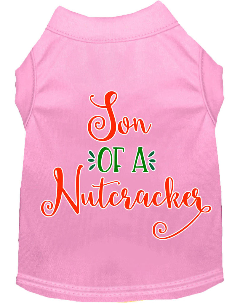 Son Of A Nutcracker Screen Print Dog Shirt Light Pink Lg